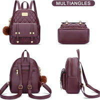 Quilted Mini Backpack Purse (White)