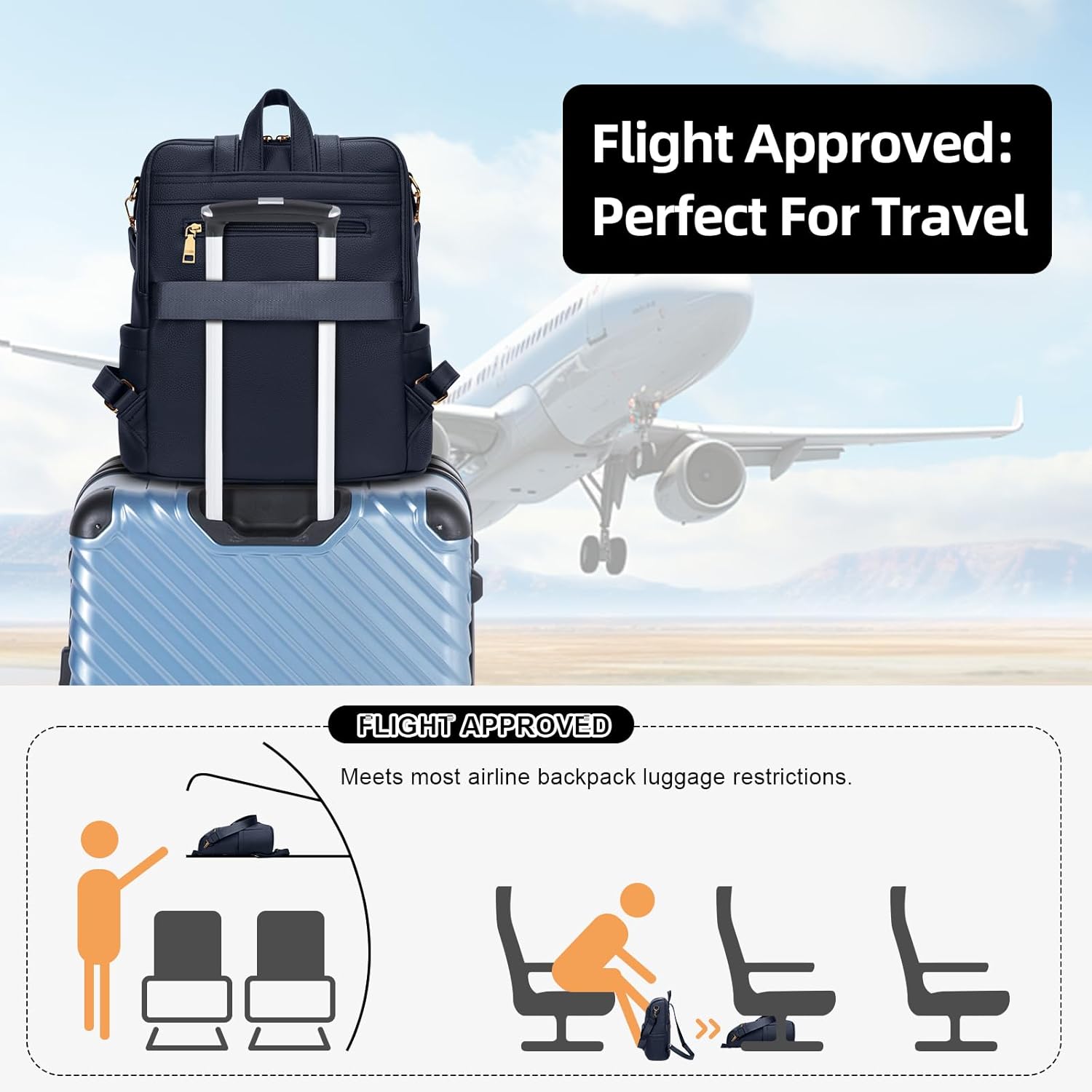 Anti-Theft Leather Backpack (Black)