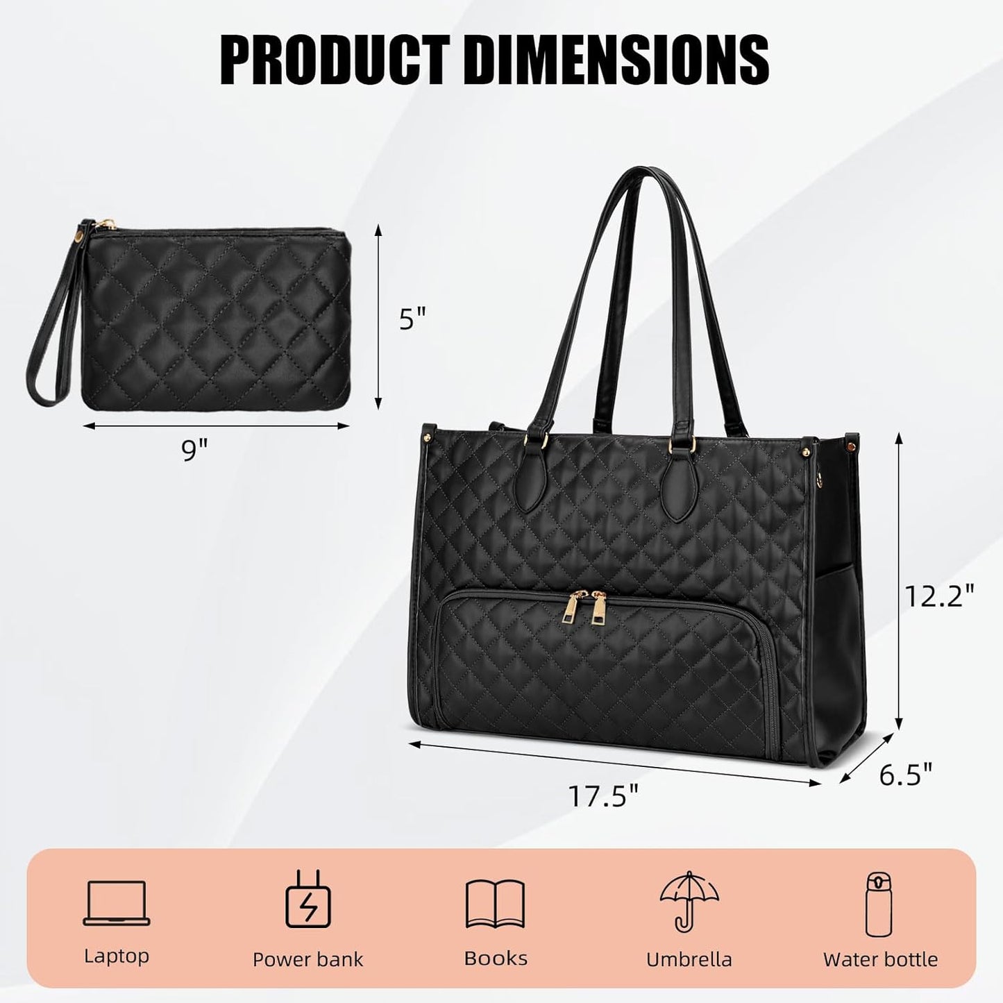 2-in-1 Laptop & Lunch Tote (Black)