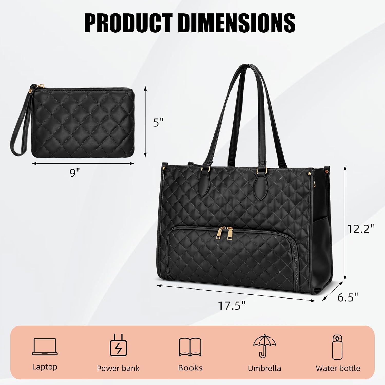 2-in-1 Laptop & Lunch Tote (Black)