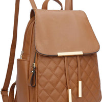 Quilted Leather Backpack Purse