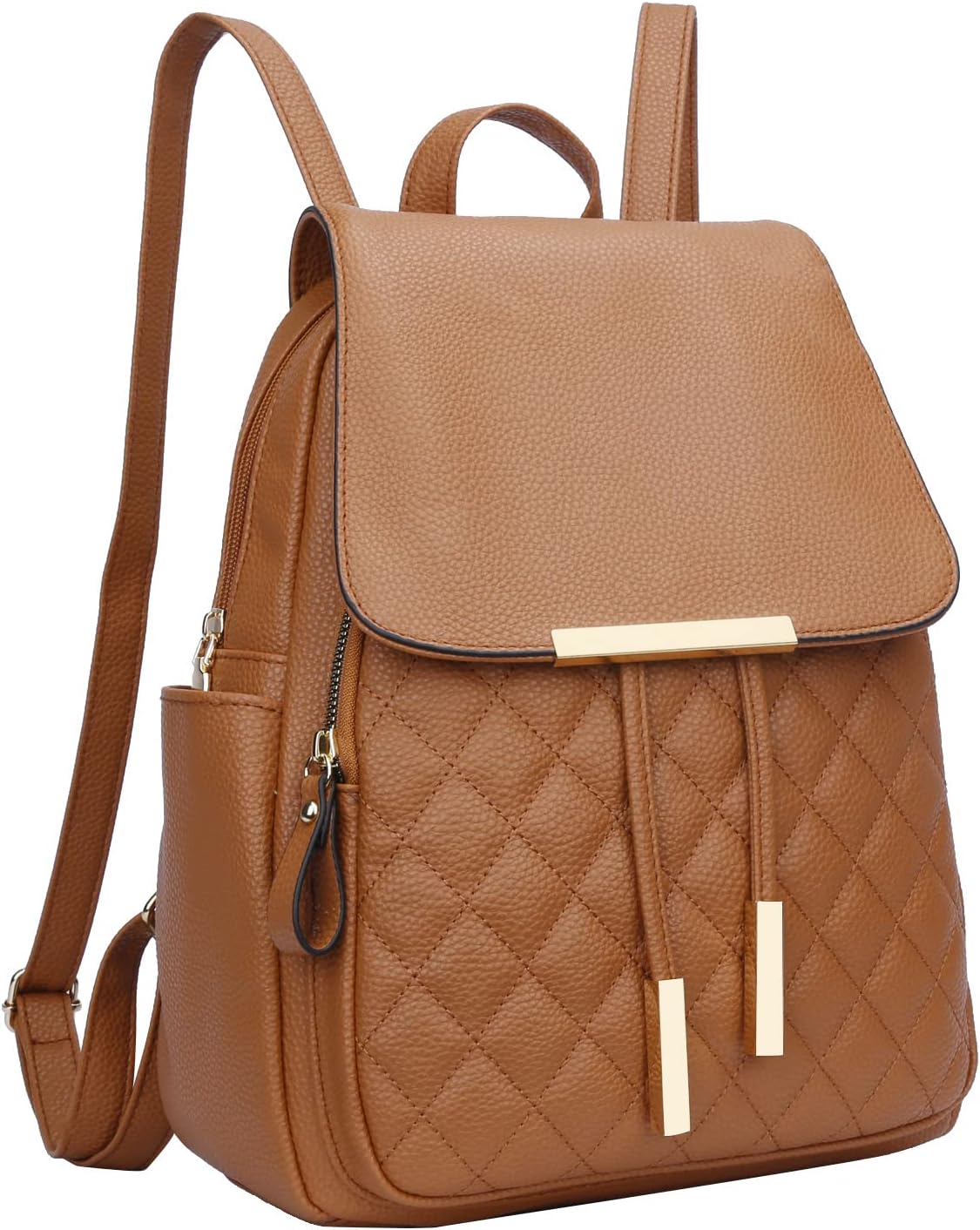 Quilted Leather Backpack Purse