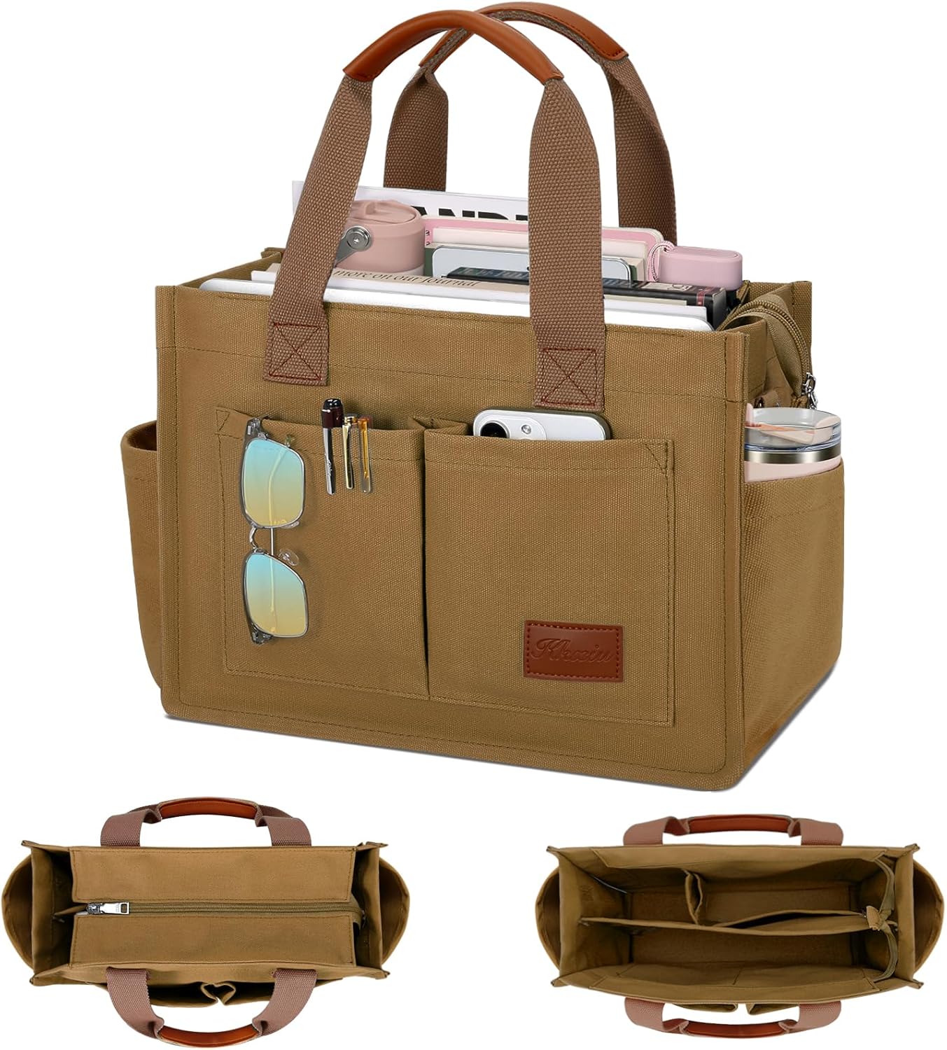 Large Canvas Tote Crossbody Bag