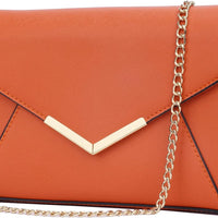 Faux Leather Envelope Clutch