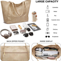 Large Leather Travel Tote Bag