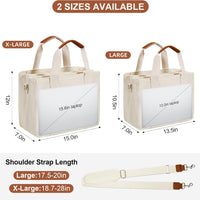 Canvas Crossbody Tote with Pockets