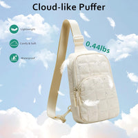 Quilted Puffer Sling Crossbody (Black)