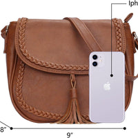 Tassel Flap Saddle Crossbody Bag