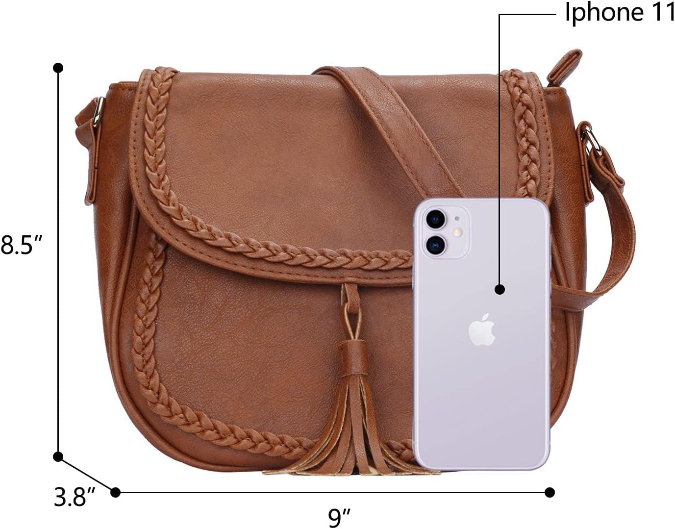 Tassel Flap Saddle Crossbody Bag