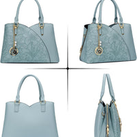 Triple-Compartment Satchel Handbag