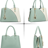 Triple-Compartment Satchel Handbag