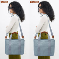 Canvas Crossbody Tote with Pockets