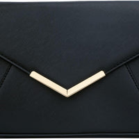 Faux Leather Envelope Clutch