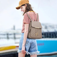 Quilted Leather Backpack Purse