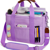 Canvas Crossbody Tote with Pockets