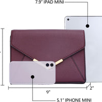 Faux Leather Envelope Clutch