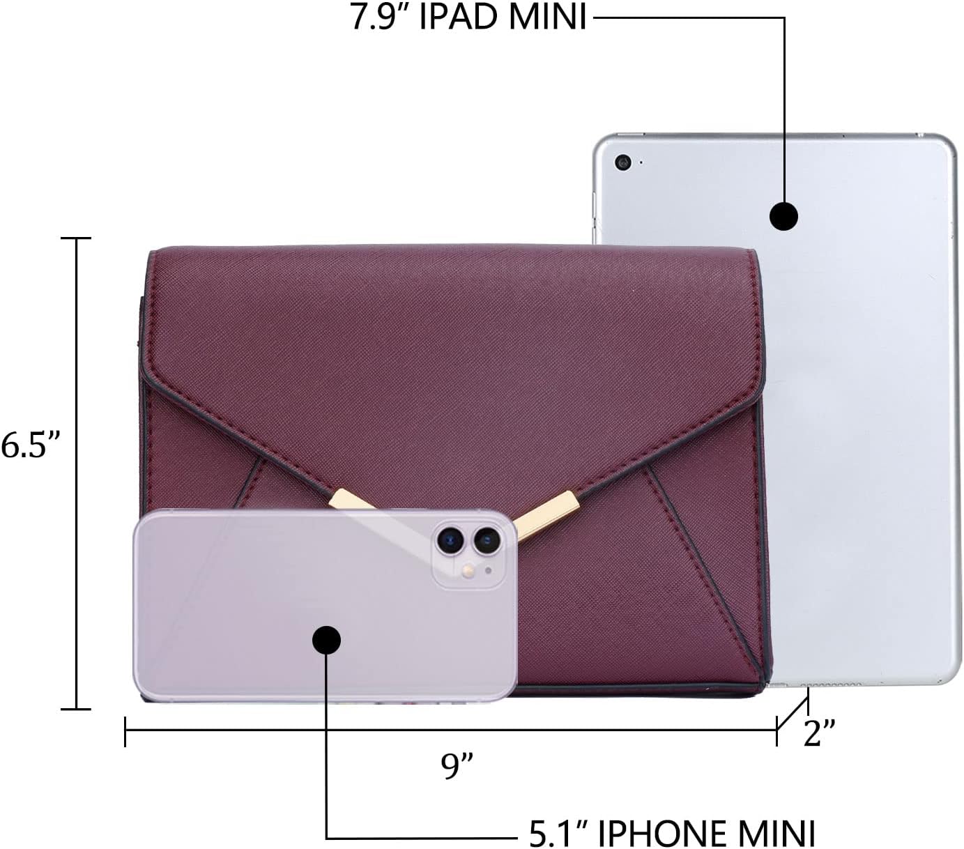 Faux Leather Envelope Clutch