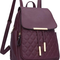 Quilted Leather Backpack Purse