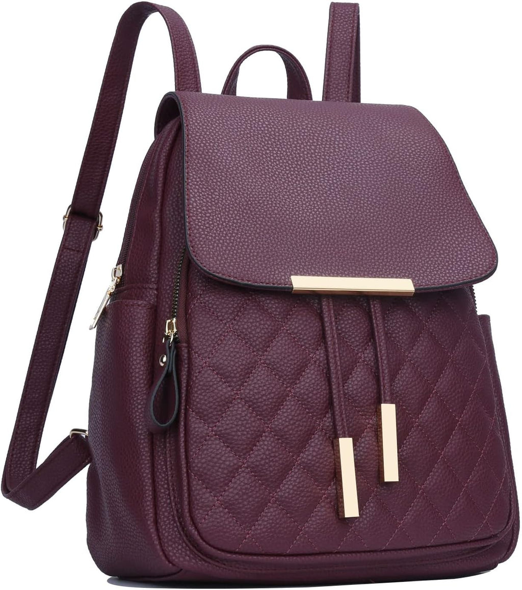 Quilted Leather Backpack Purse