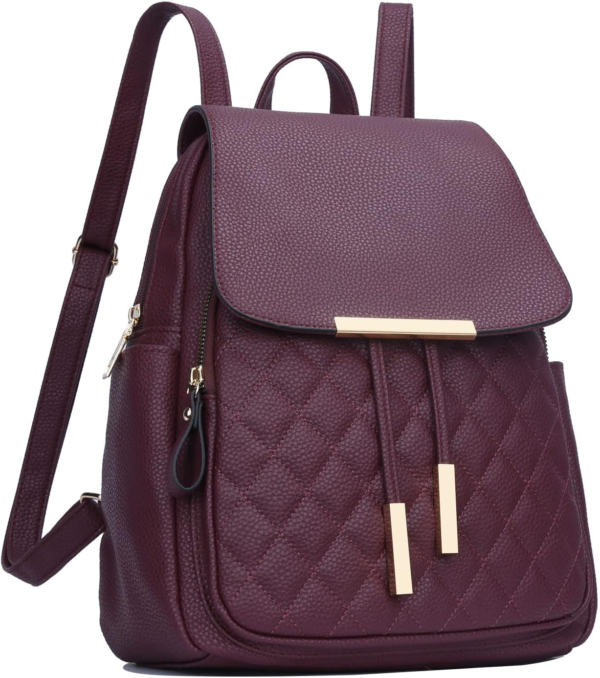 Quilted Leather Backpack Purse