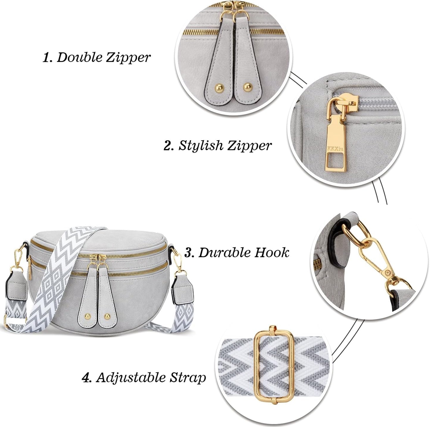 Trendy Leather Sling Crossbody Bag