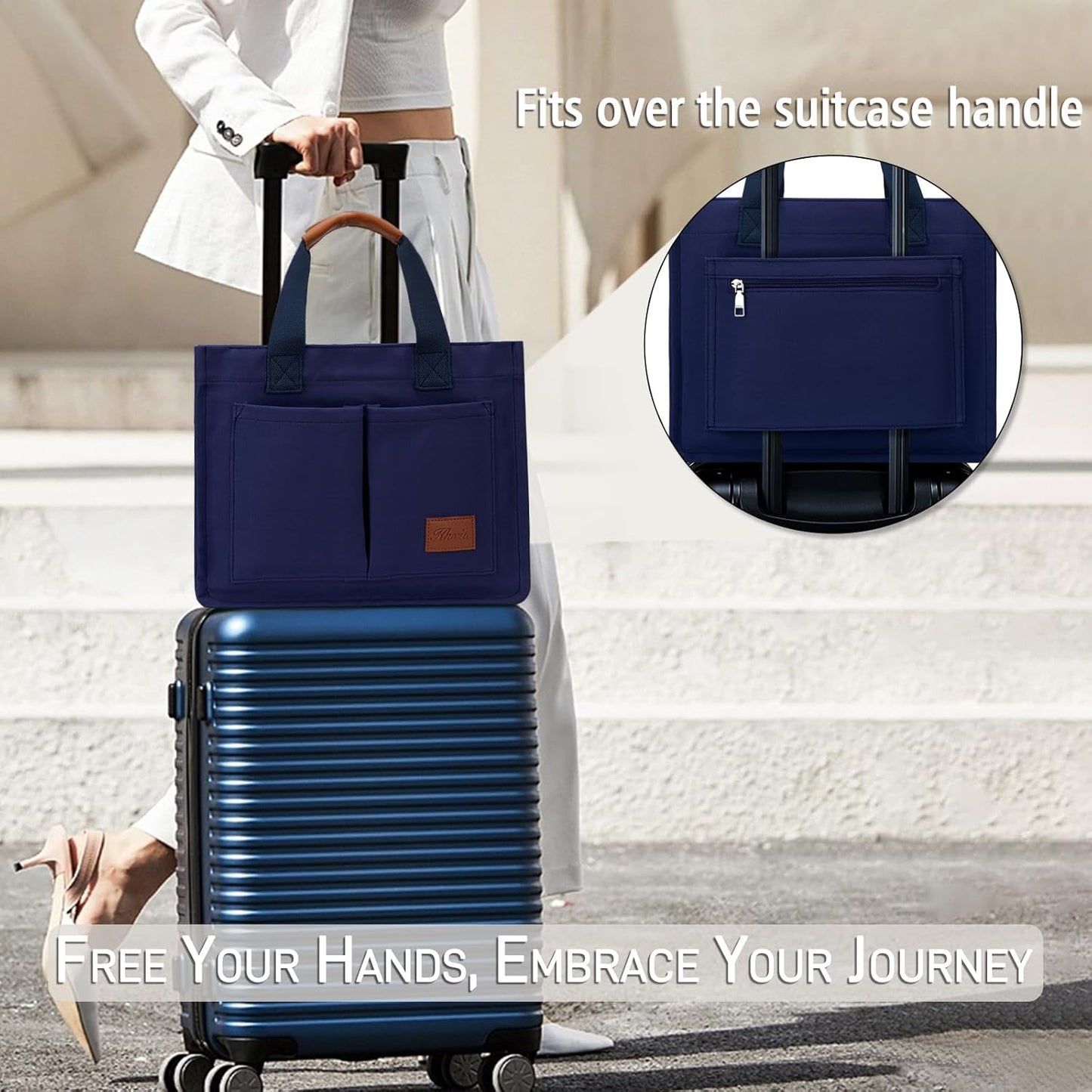 Large Canvas Tote Crossbody Bag