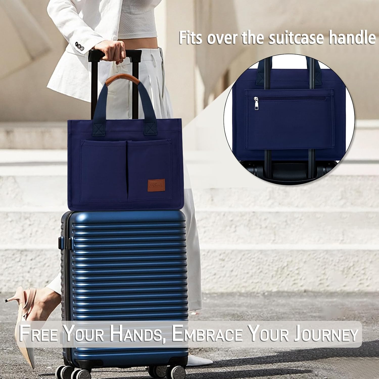 Large Canvas Tote Crossbody Bag