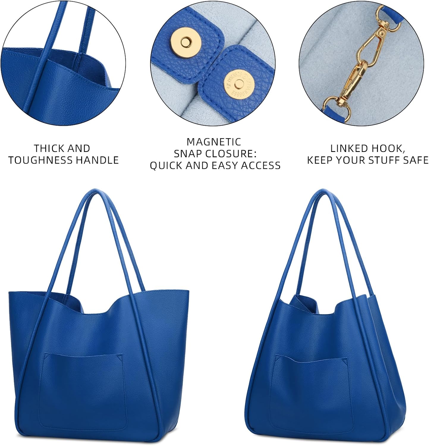 Large Vegan Leather Tote Bag