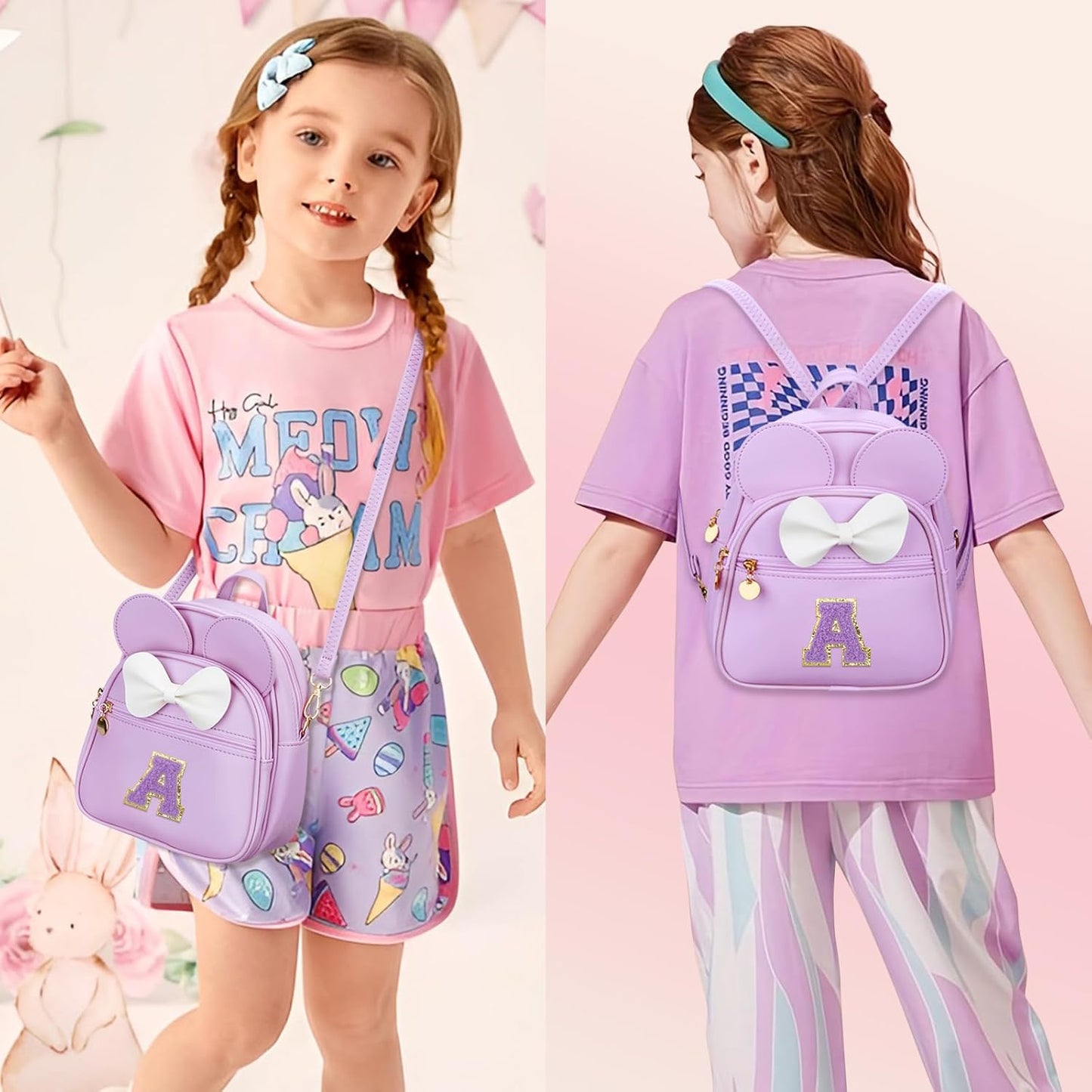 Girls Initial Mini Backpack