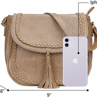 Tassel Flap Saddle Crossbody Bag