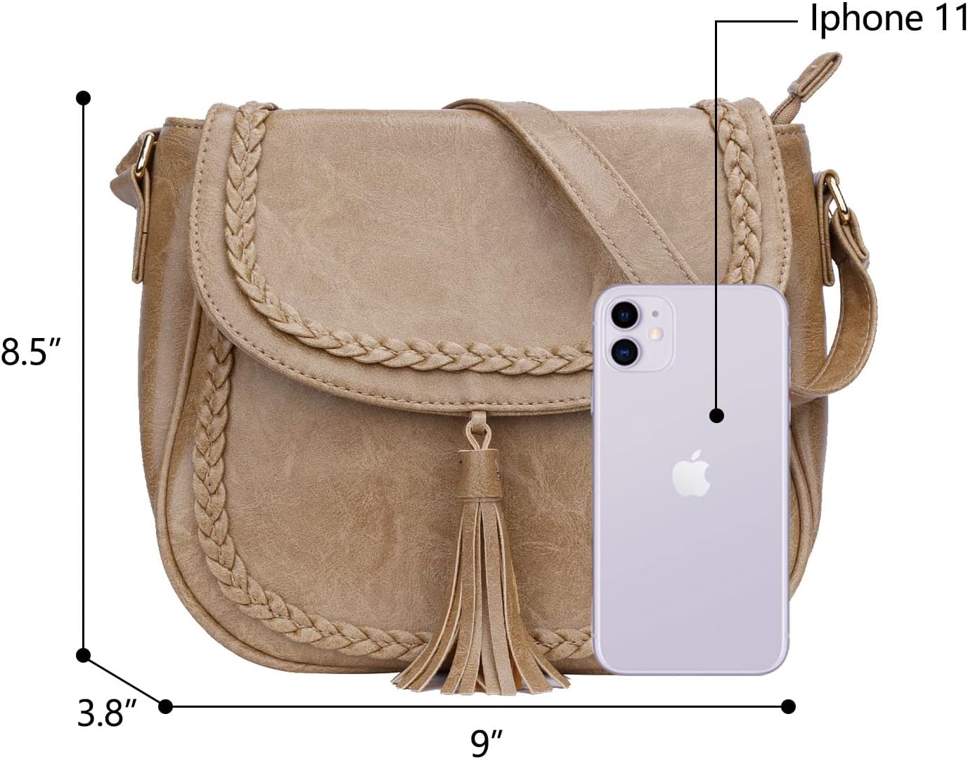 Tassel Flap Saddle Crossbody Bag