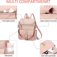 Anti-Theft Leather Backpack (Black)