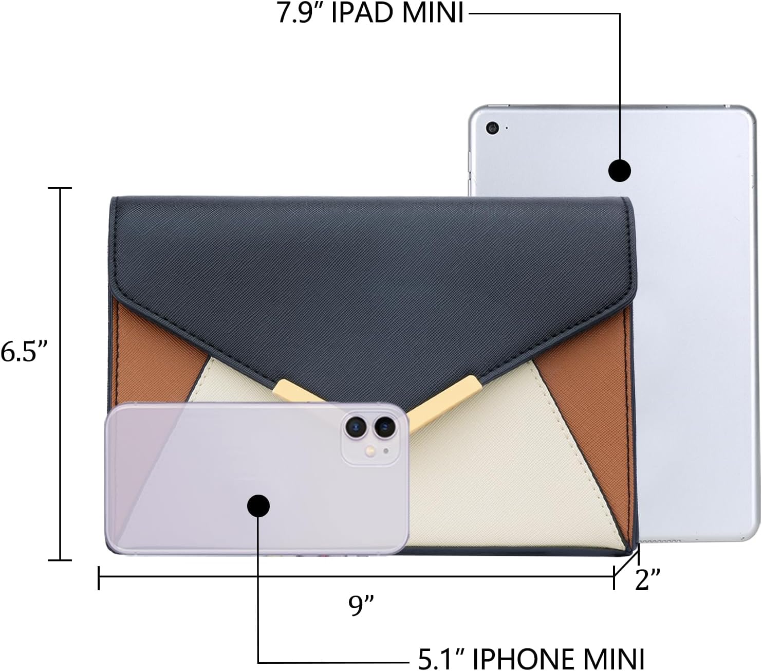 Faux Leather Envelope Clutch