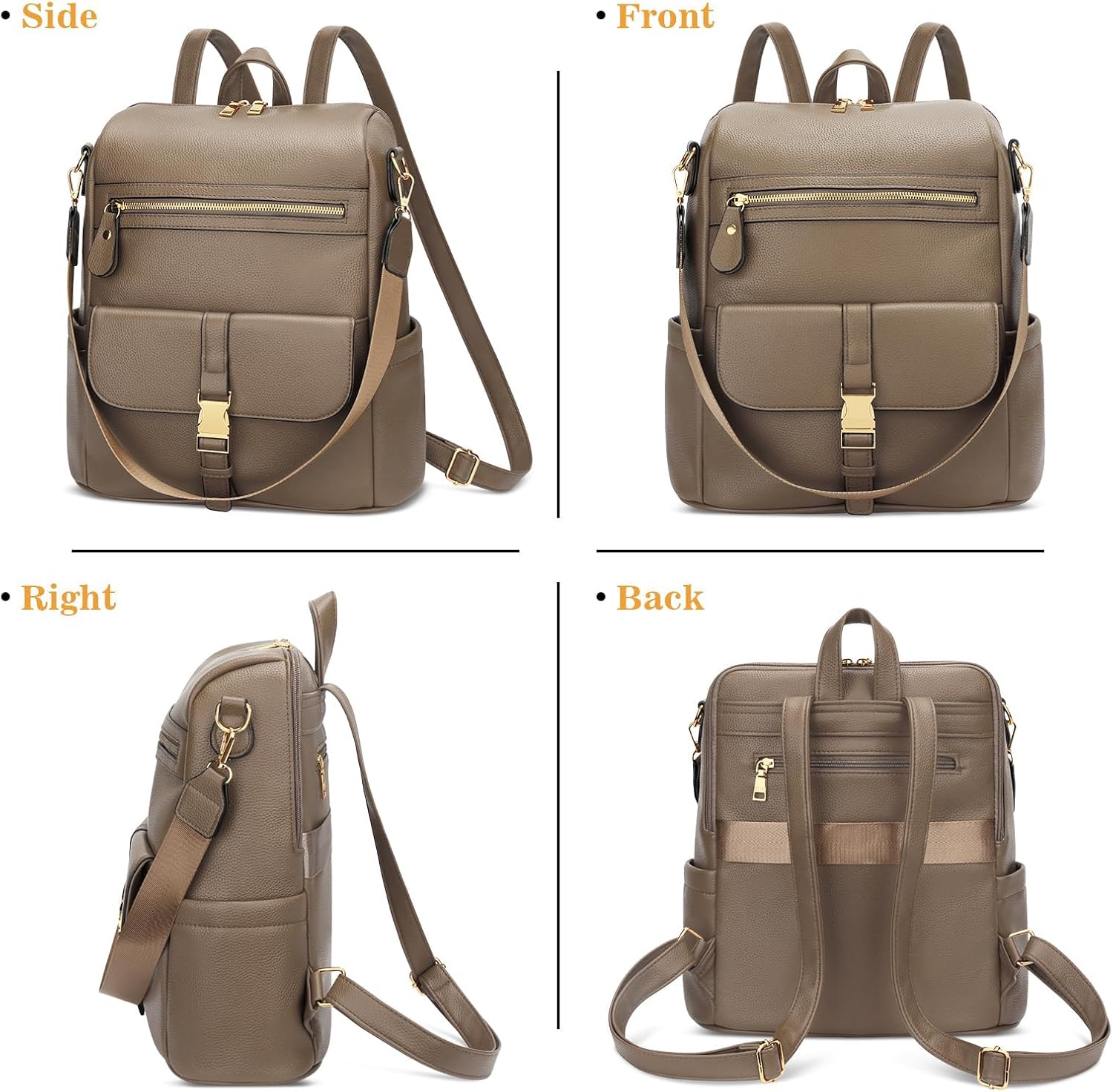 Anti-Theft Leather Backpack (Black)