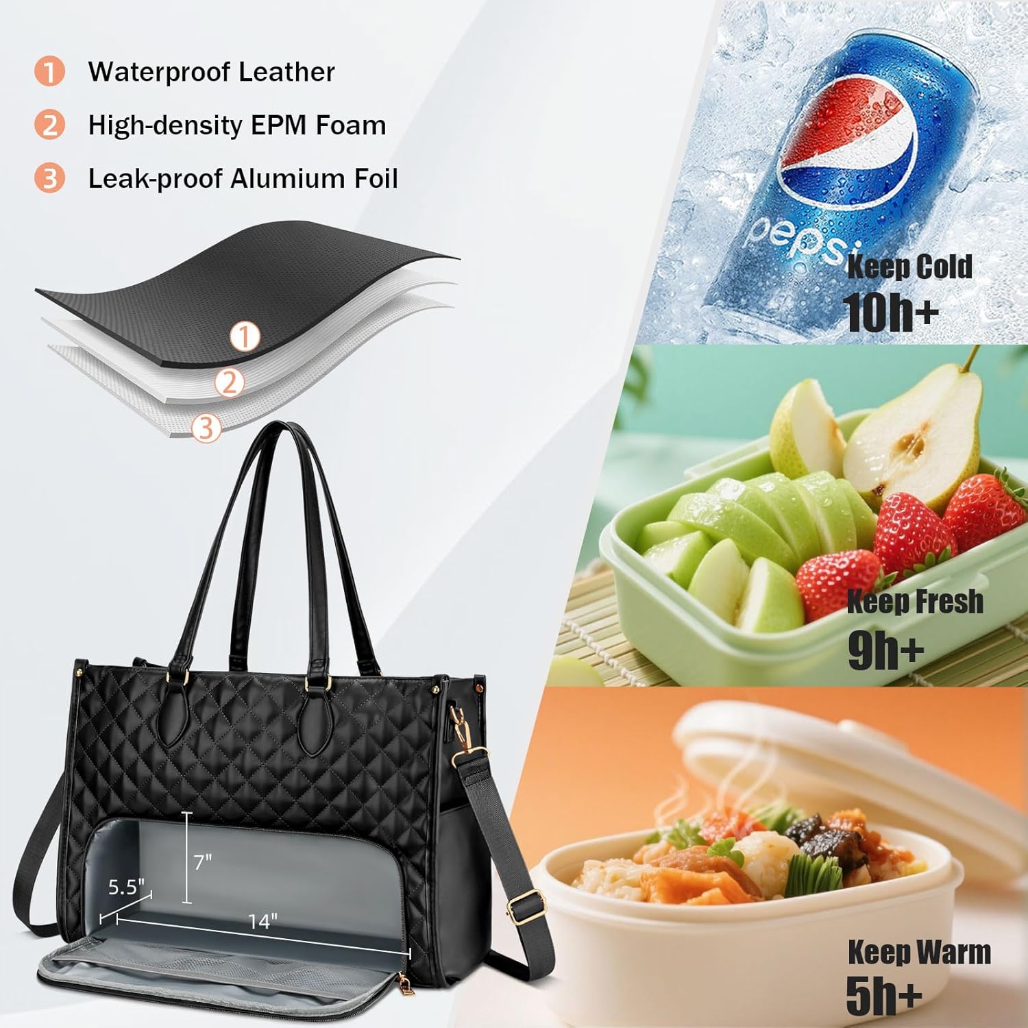 2-in-1 Laptop & Lunch Tote (Black)
