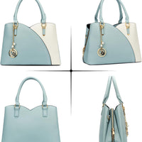 Triple-Compartment Satchel Handbag