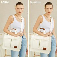 Large Canvas Tote Crossbody Bag
