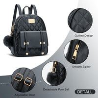 Quilted Mini Backpack Purse (White)