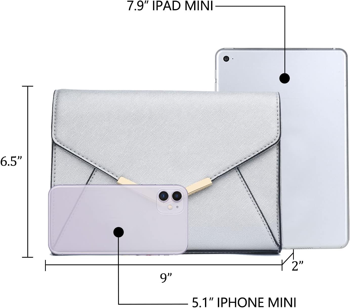 Faux Leather Envelope Clutch