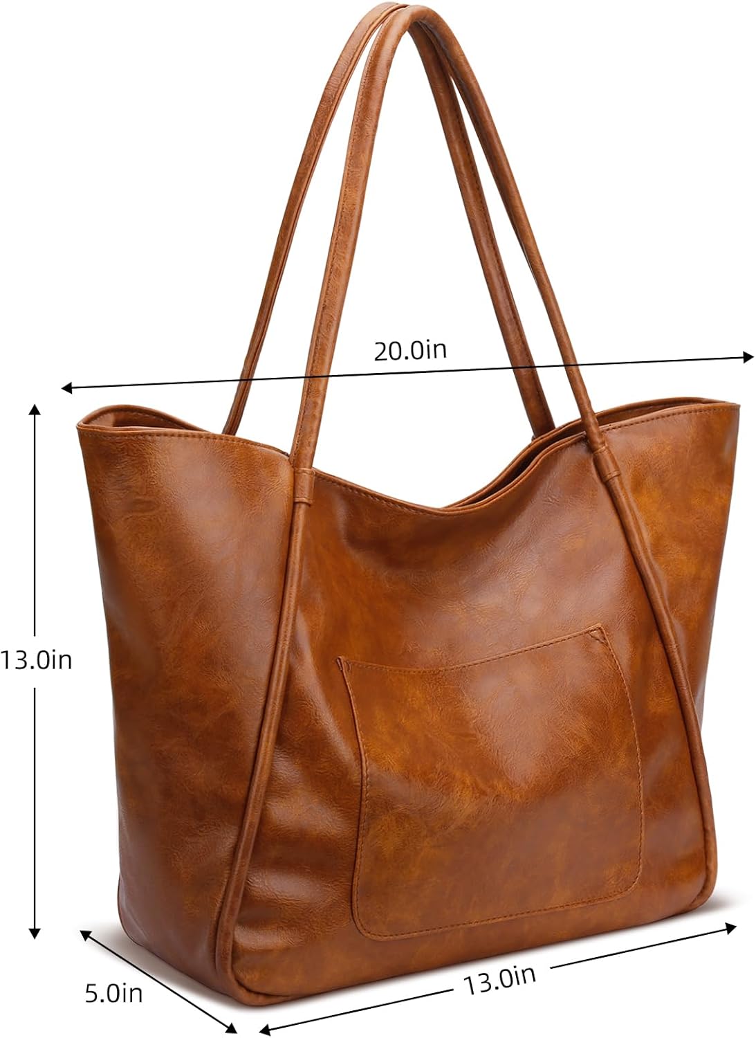 Large Leather Travel Tote Bag