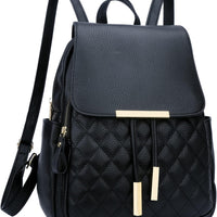 Quilted Leather Backpack Purse