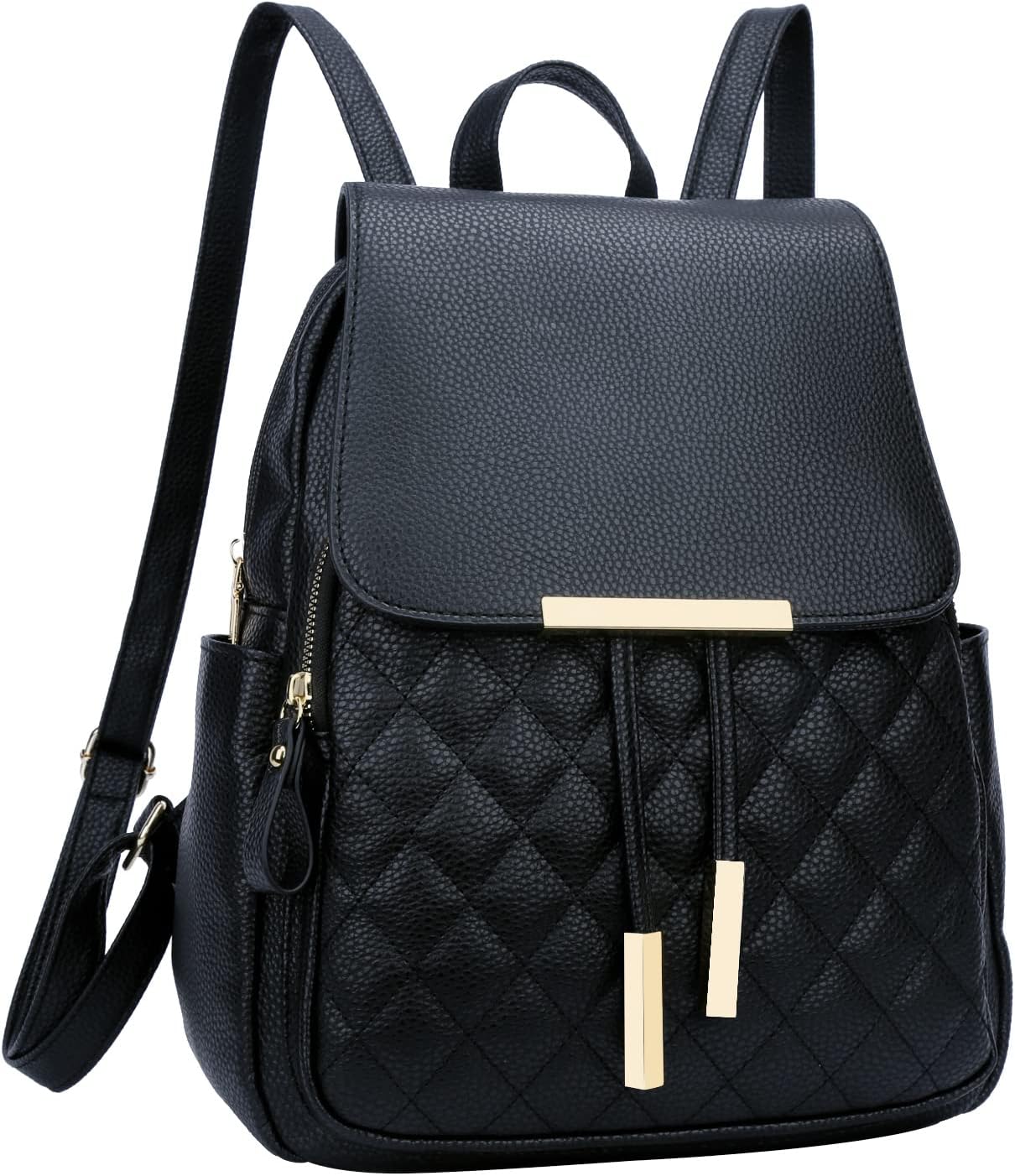 Quilted Leather Backpack Purse