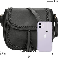 Tassel Flap Saddle Crossbody Bag
