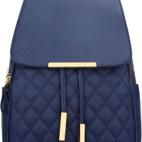 Quilted Leather Backpack Purse