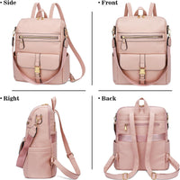 Anti-Theft Leather Backpack (Black)