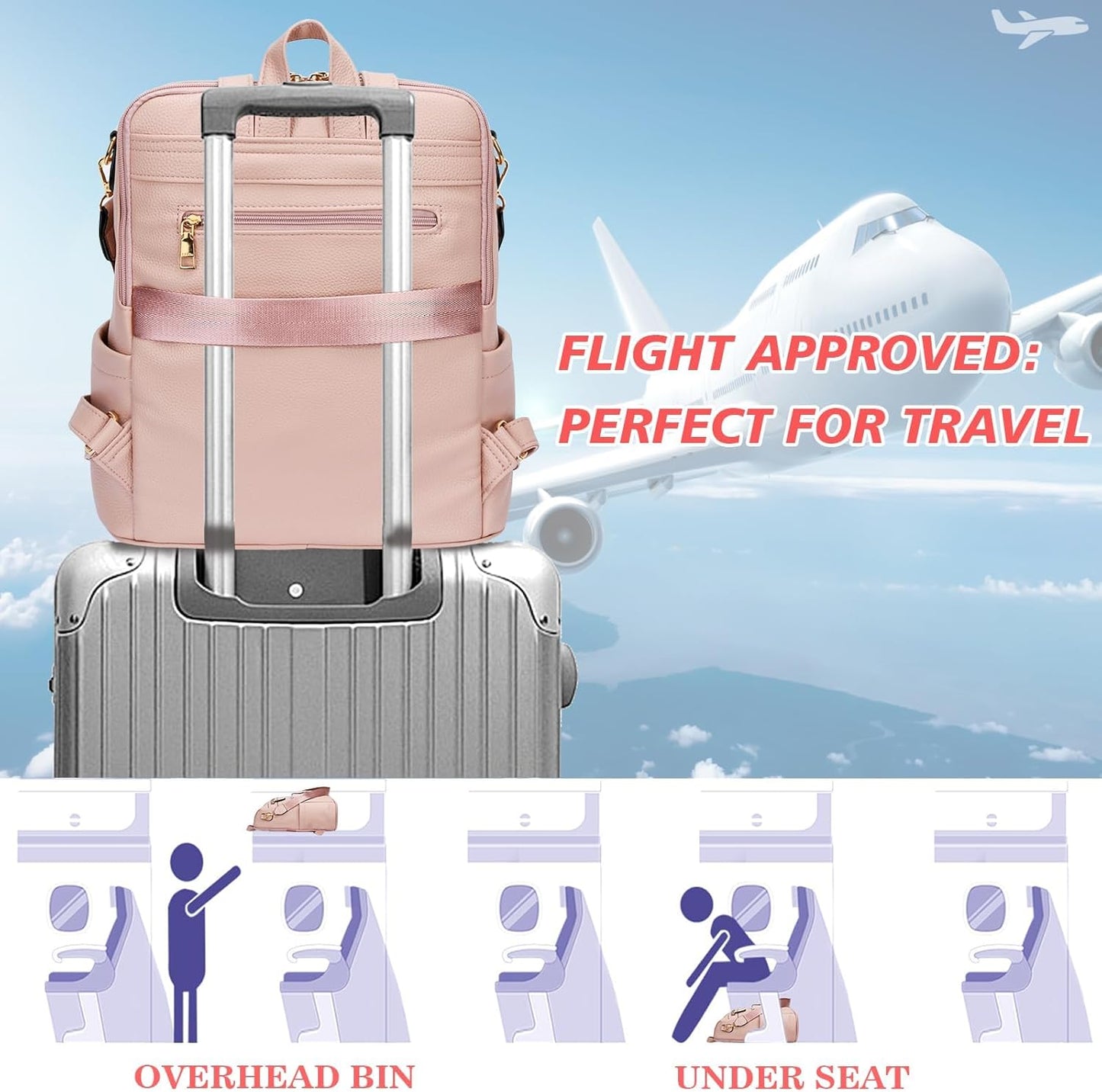 Anti-Theft Leather Backpack (Black)