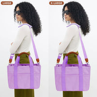 Canvas Crossbody Tote with Pockets