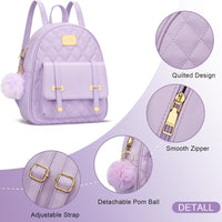 Quilted Mini Backpack Purse (White)