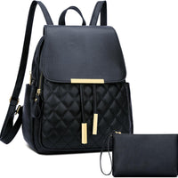 Quilted Leather Backpack Purse