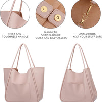 Large Vegan Leather Tote Bag